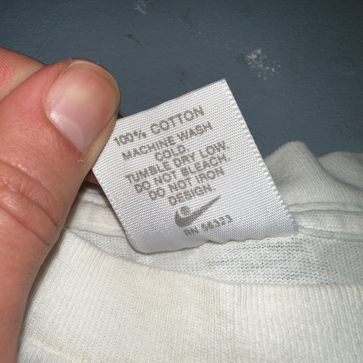 Nike Just Do It JDI VTG T Shirt Gray Tag 90s Single Stitch White Basic Gym