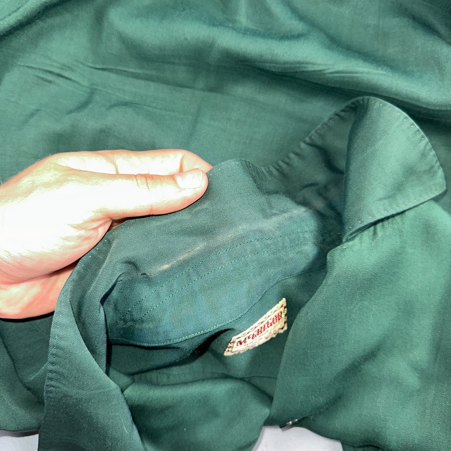 Vintage 1940s McGregor Gabardine Ricky Jacket Button Up Bottle Green 40s Rare
