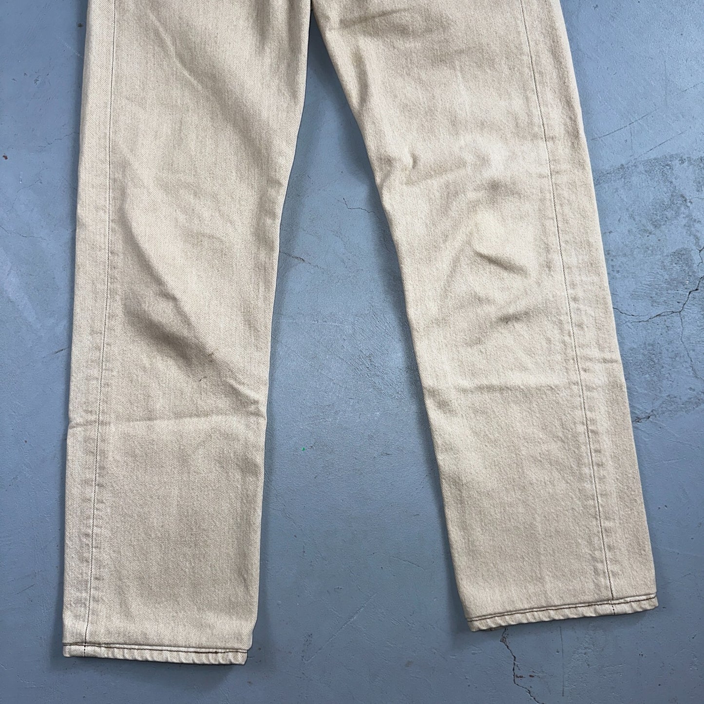 Levis 501 Vintage 90s USA XX Straight Leg Jeans Beige Light Wash 30x34 Act 29x29