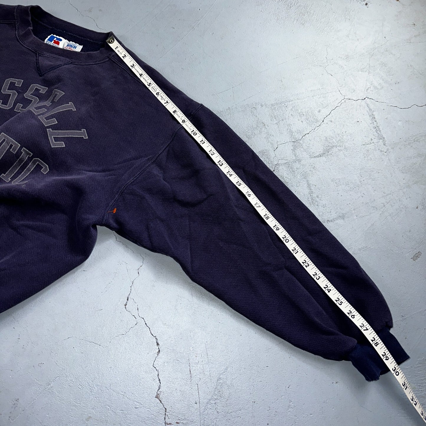 Russell Athletic USA Sweatshirt Crewneck Purple Navy 80s 90s Jumper Warm Up V
