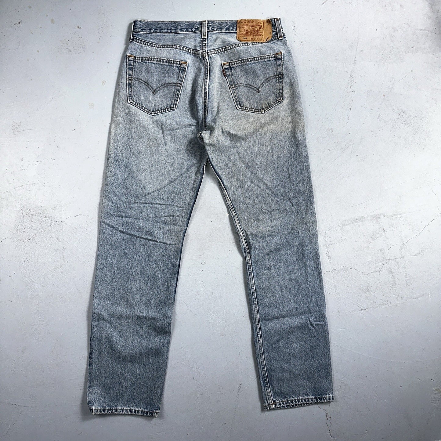 Levis 501 Vintage 90s USA XX Straight Leg Jeans 34x34 Light Wash Act 31x32