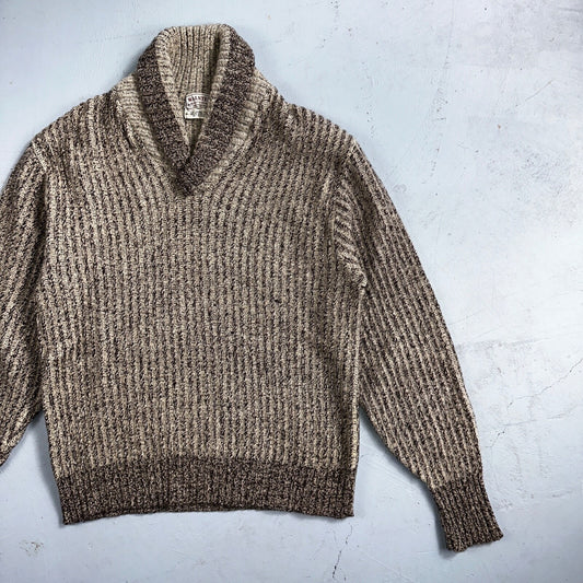 1950s Vintage Wool Pullover Sweater Shawl Novelty Walsted 44 Rockabilly 50s 60s