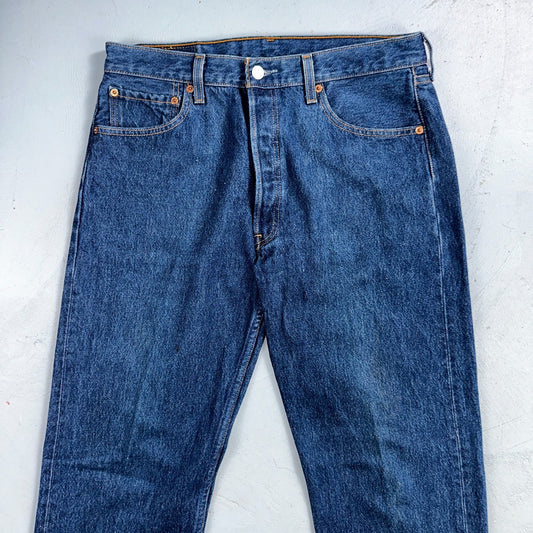 Levis 501 Vintage Y2K 90s XX Straight Leg Jeans Blue Dark Wash 34x34 Act 32x33