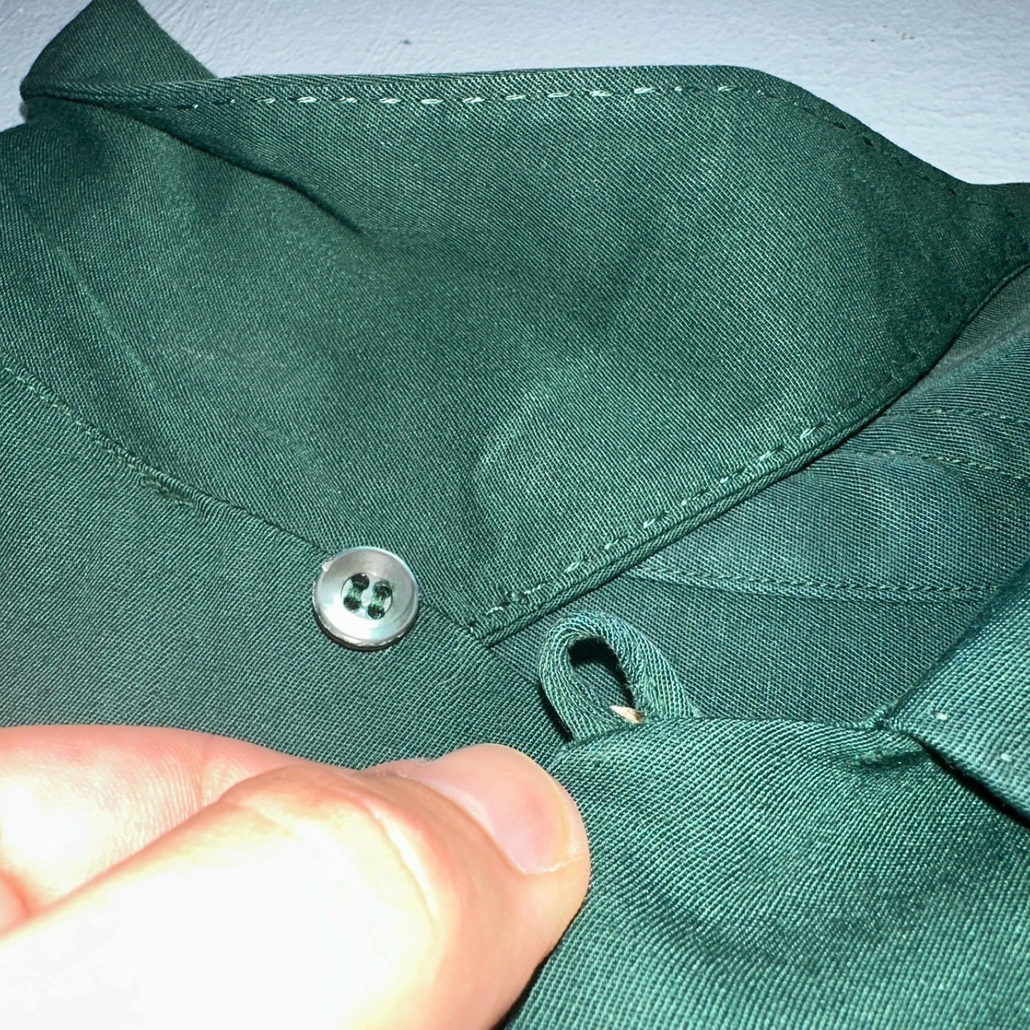 Vintage 1940s McGregor Gabardine Ricky Jacket Button Up Bottle Green 40s Rare