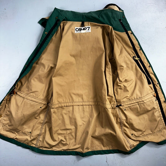 Vintage Camp 7 Jacket Boulder Colorado Green Full Zip Windbreaker Parka XL Hood