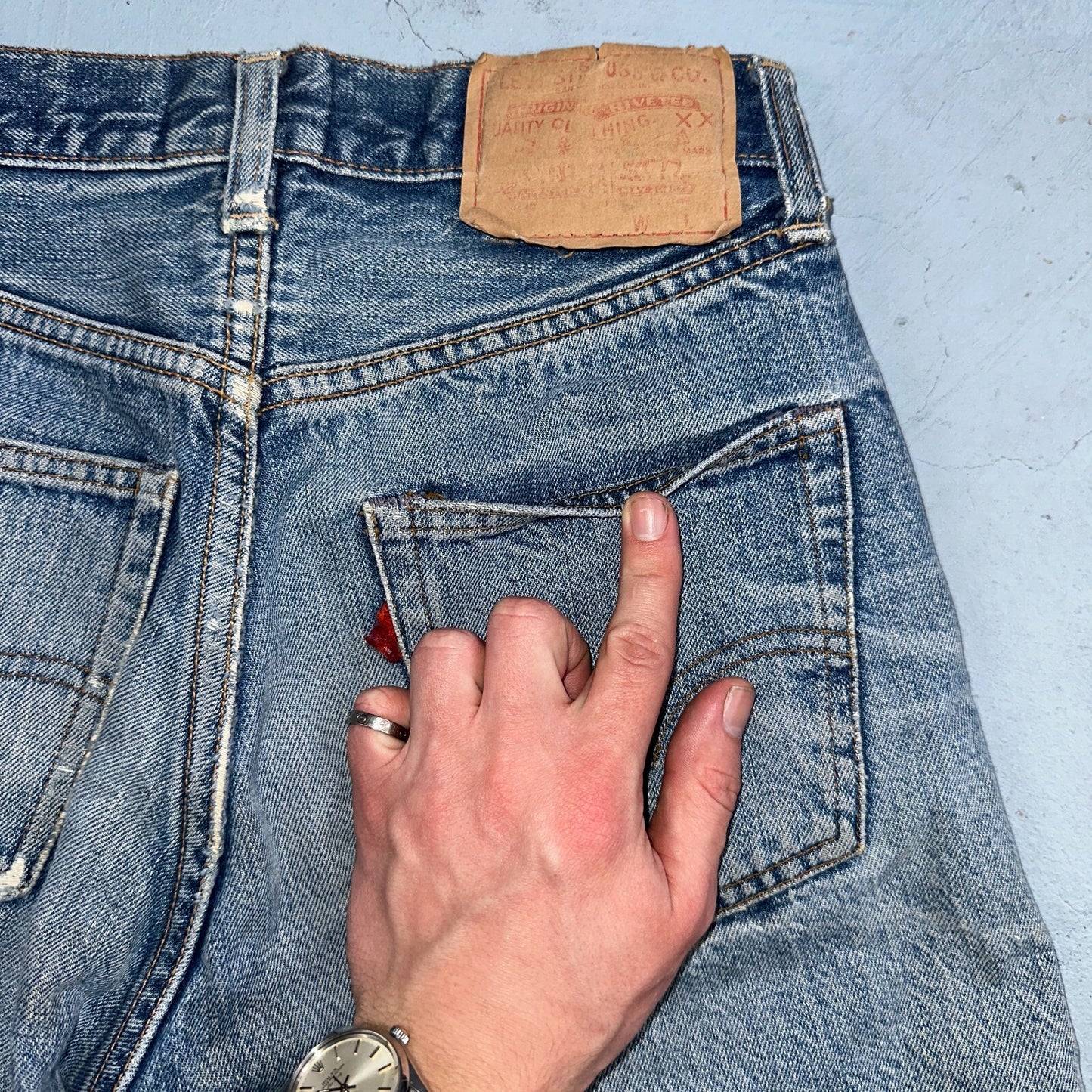 Levis 501 Big E Vintage 60s Redline Selvedge USA XX 1960s Jeans Act 24x27