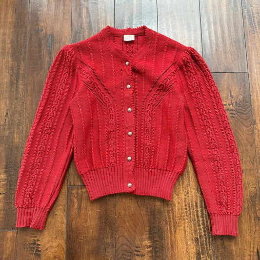 Vintage Hurni Austria Women's Cardigan Sweater 1960s Rockabilly Knit