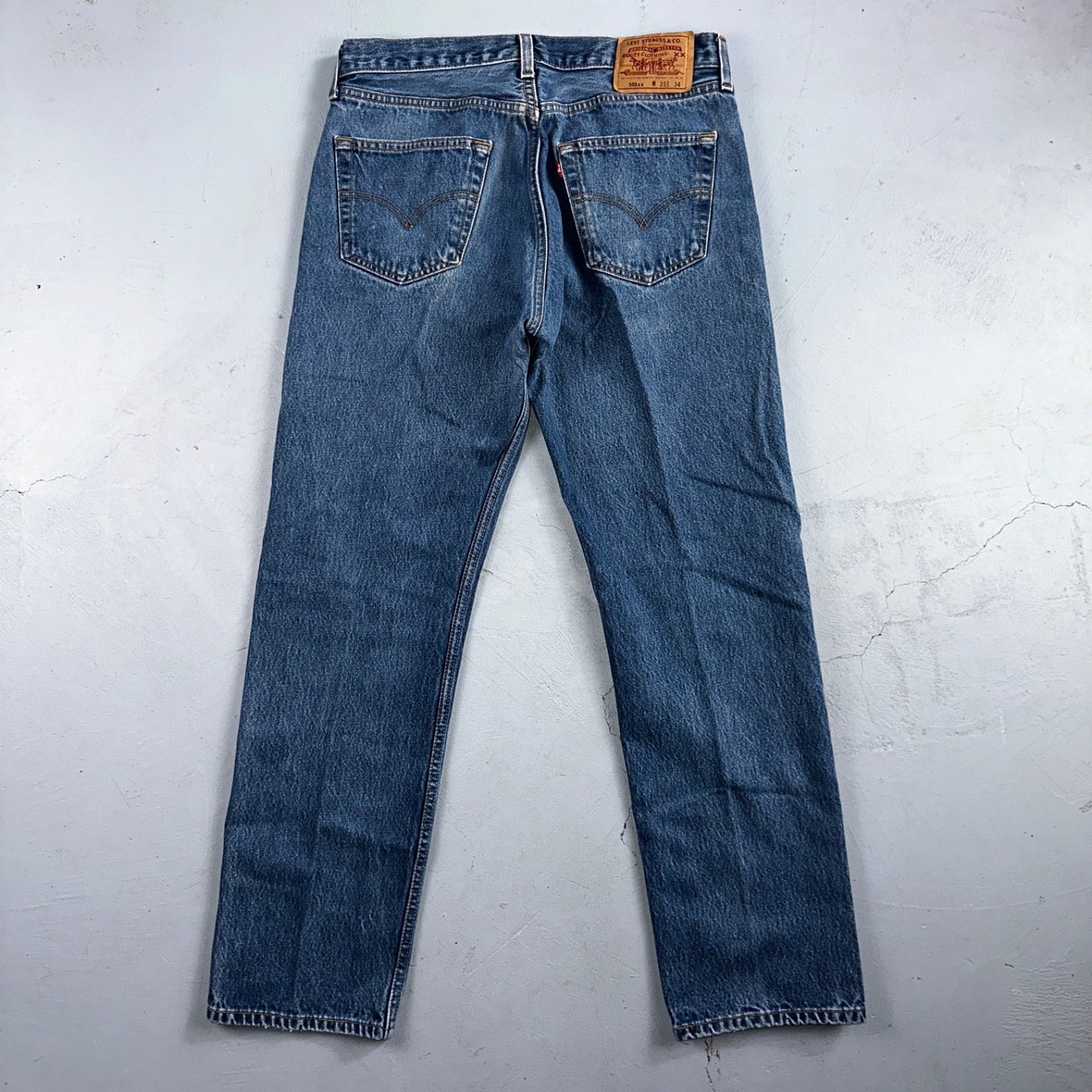 Levis 501 Vintage 90s USA XX Straight Leg Jeans Blue Med Wash 35x34 Act 33x30