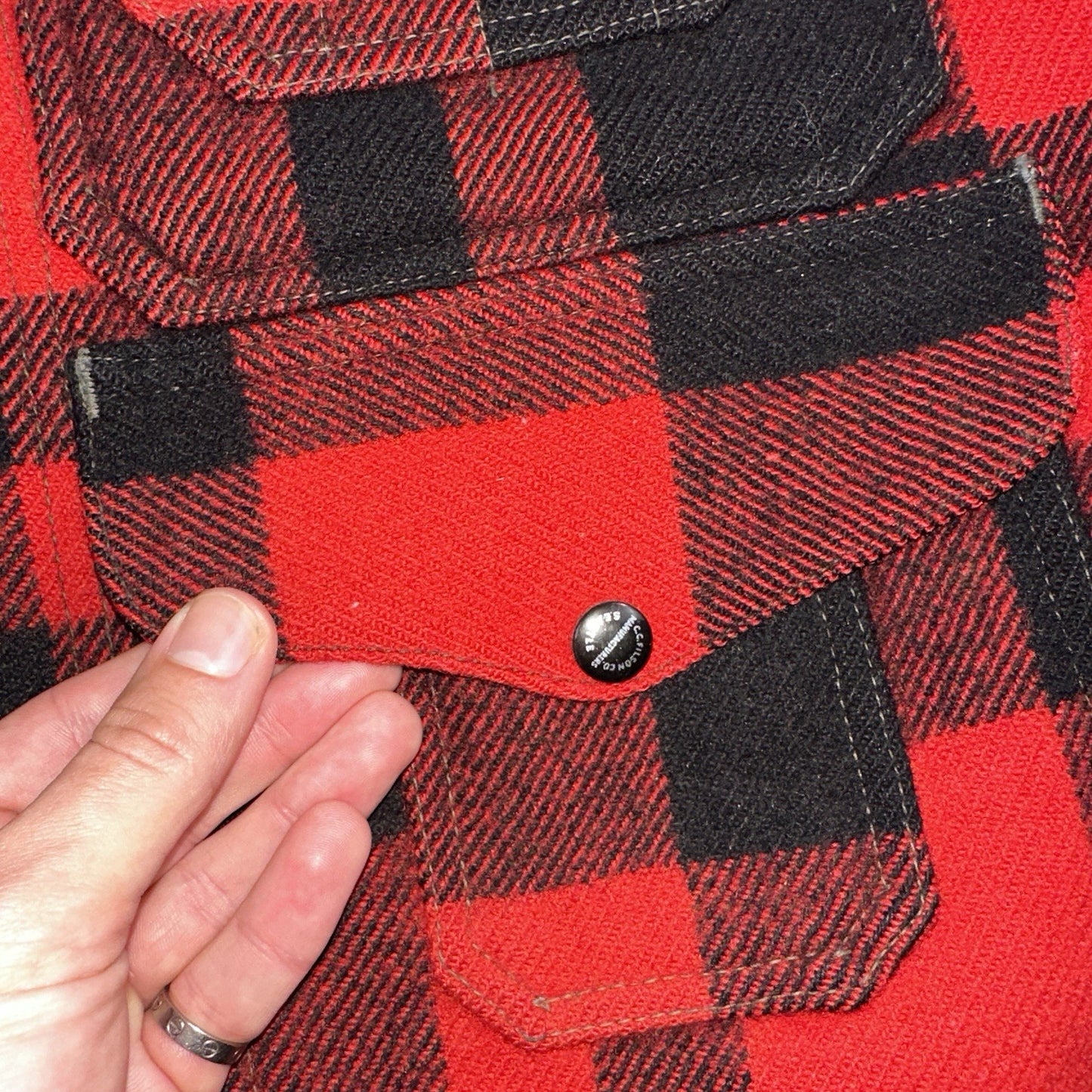 Filson Union 1940s Wool Mackinaw Cruiser Jacket Red Plaid VTG USA 40s 50s Rare