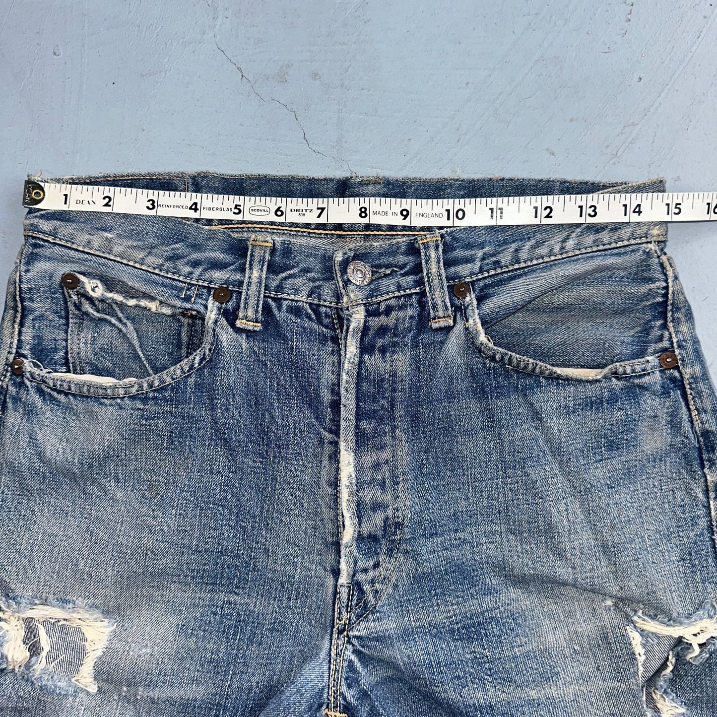 Levis 501 XX Big E Vintage 40s Redline Selvedge USA XX 1940s 50s Jeans 29x28