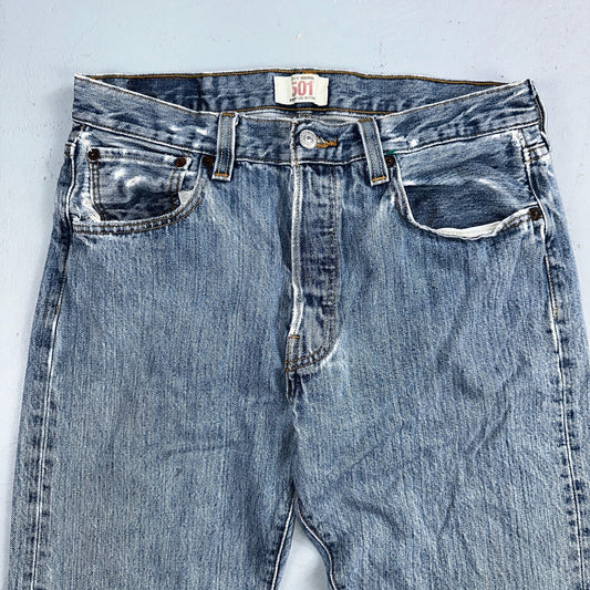 Levis 501 Vintage Y2K XX Straight Leg Jeans Blue Light Wash 33x30 Act 31x29