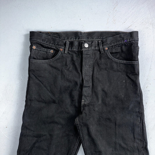 Levis 501 Vintage 90s XX Straight Leg Jeans Black Overdye Wash 36x30 Act 34x29