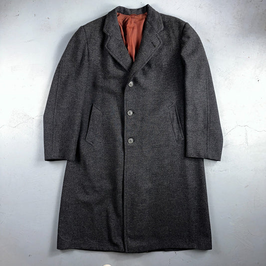 VTG Edward Chapman 1948 Vancouver BC Mens Overcoat Long Coat WWII 1940s Wool