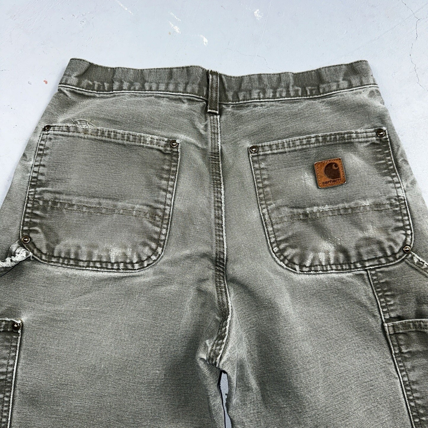 Carhartt VTG Double Knee Carpenter Pants USA B01 B136 MOS Green 31x30 Act 30x28