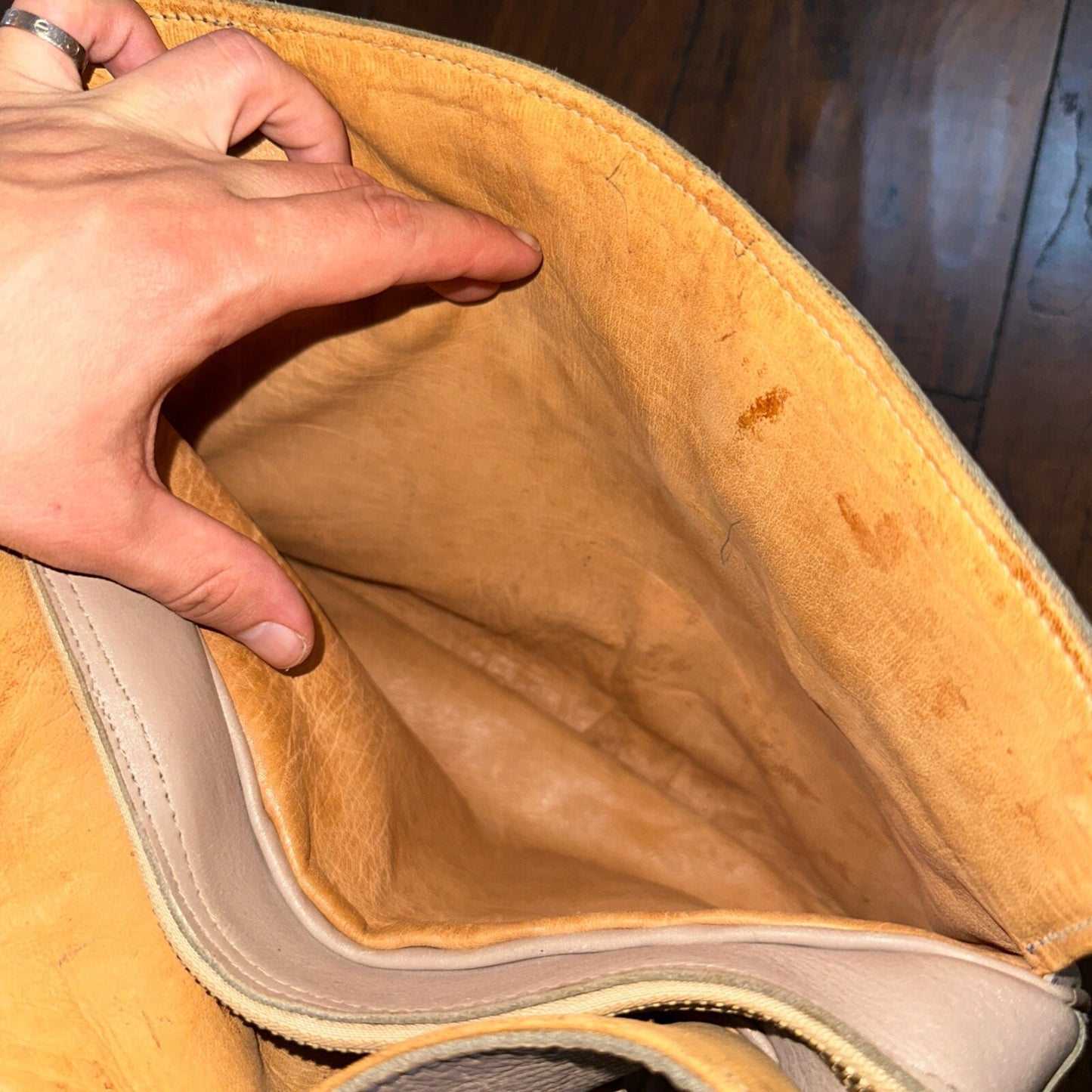 VTG 1950s Basic Hand Bag Purse Leather USA Talon Zip 50s 40s Rockabilly Cowboy