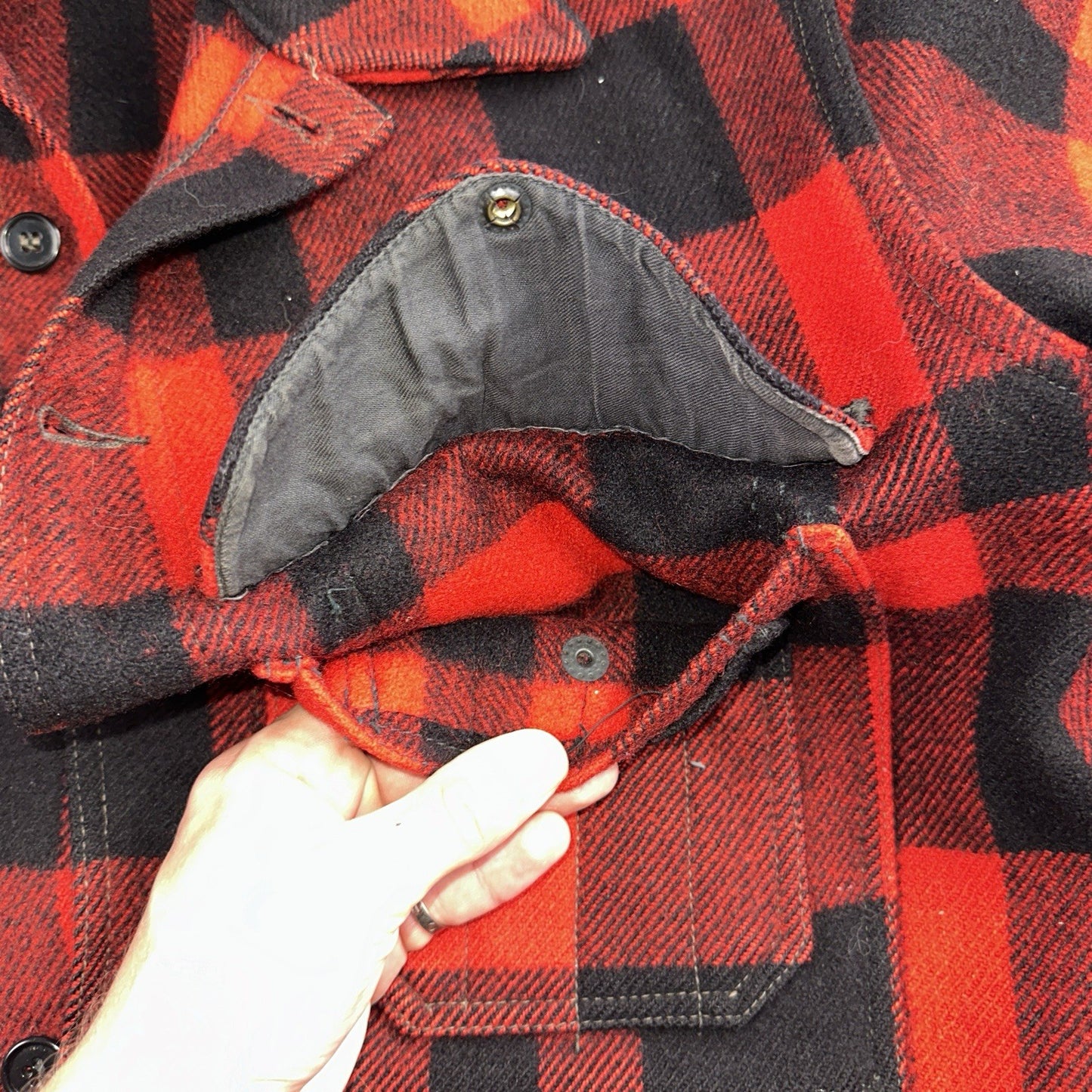 Filson Union 1940s Wool Mackinaw Cruiser Jacket Red Plaid VTG USA 40s 50s Rare