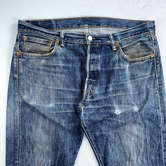 Levis 501 Y2K XX Straight Leg Jeans Blue VTG Med Wash 36x34 Act 37x32