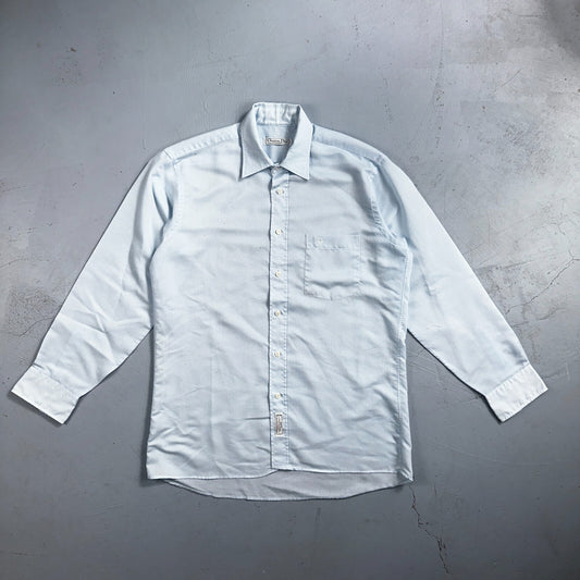Christian Dior VTG Button Shirt Long Sleeve Men’s 16.5 Blue Basic Chemises QVV