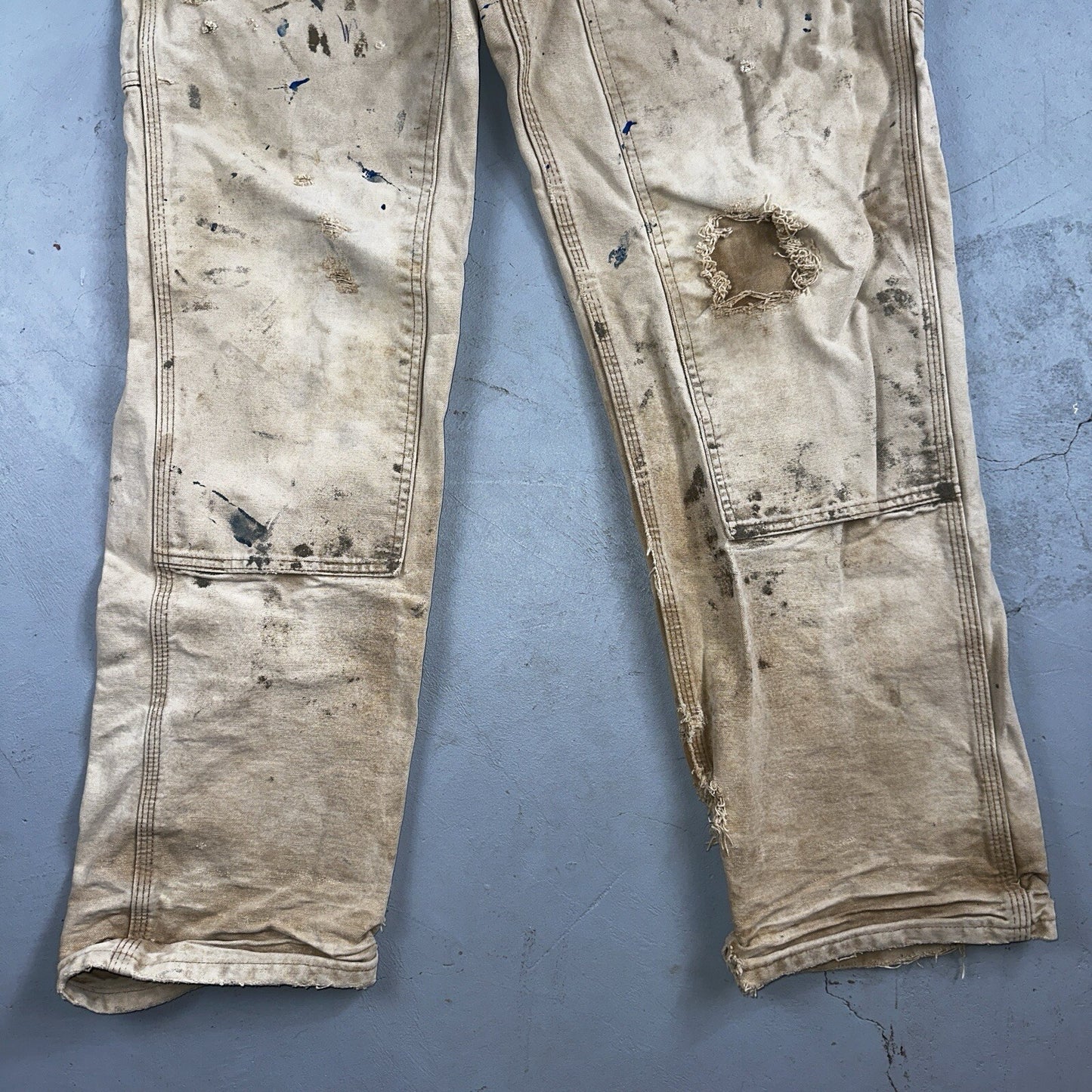 Carhartt VTG Double Knee Carpenter Pants USA B01 Brown Thrashed 34x34 Act 32x32