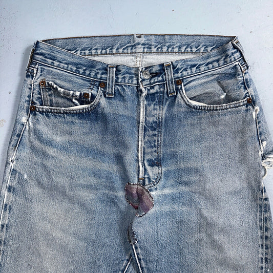 Levis 501 Vintage 80s Redline Selvedge USA XX Jeans Light Wash 1980s Act 29x28