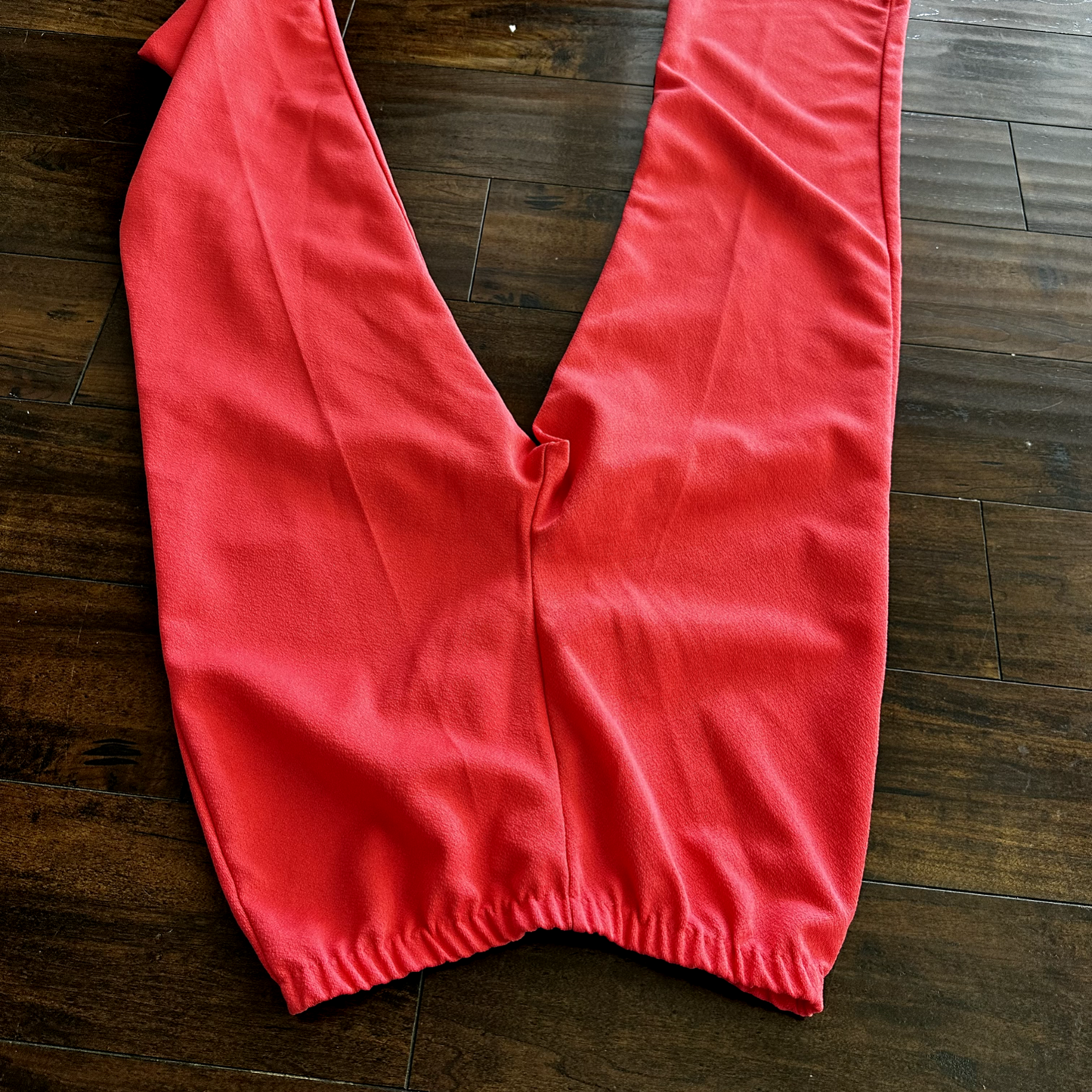 Vintage 70s High Waist Bell Bottom Poly Knit Disco Pants Pattern 80s Pink