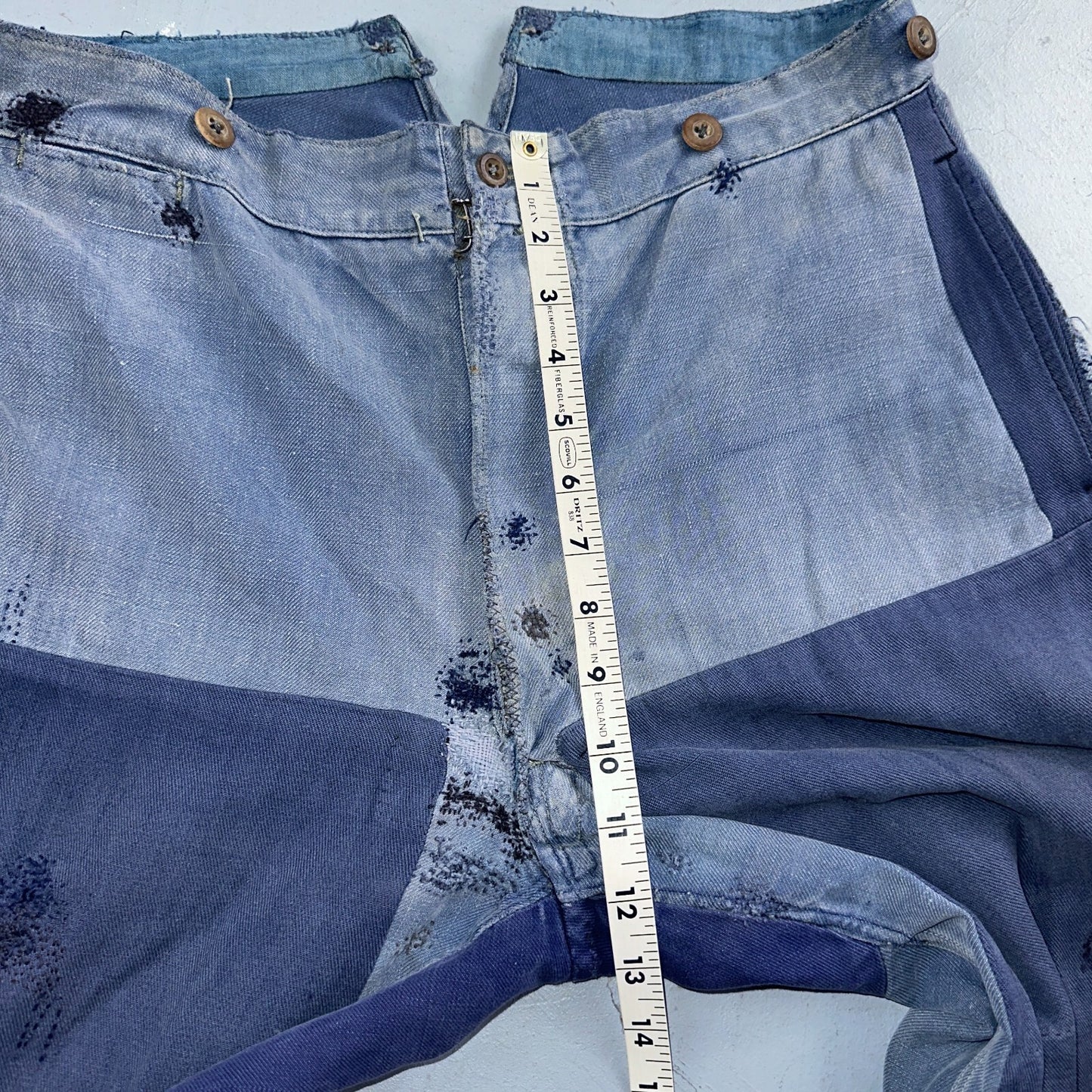 Vintage 1930s 1940s Buckleback Pants Denim Navy Blue Dungaree 30s 40s Rockabilly