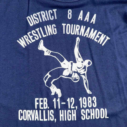 1980s Corvallis Oregon VTG T Shirt Wrestling High School Rare Russell Athletic