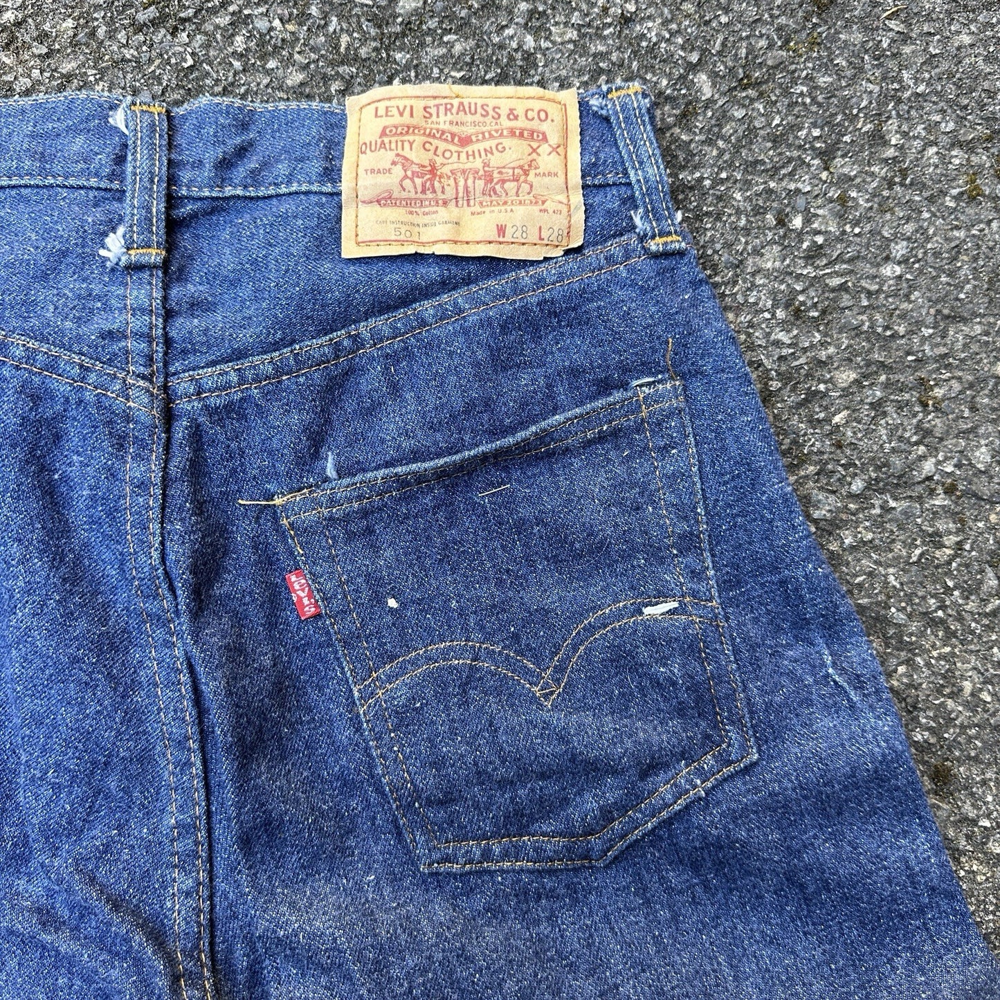 Levis Vintage 70s Redline Single Stitch 501 XX Jeans 66 SS Dark 28x28 Act 26x25