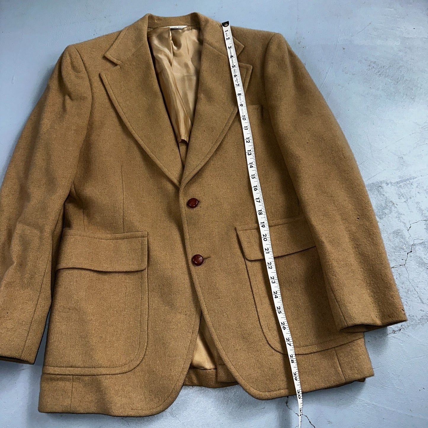 1970s Camel Hair Blazer Sport Coat Mens 38 Suit Jacket John Alexander VTG Union