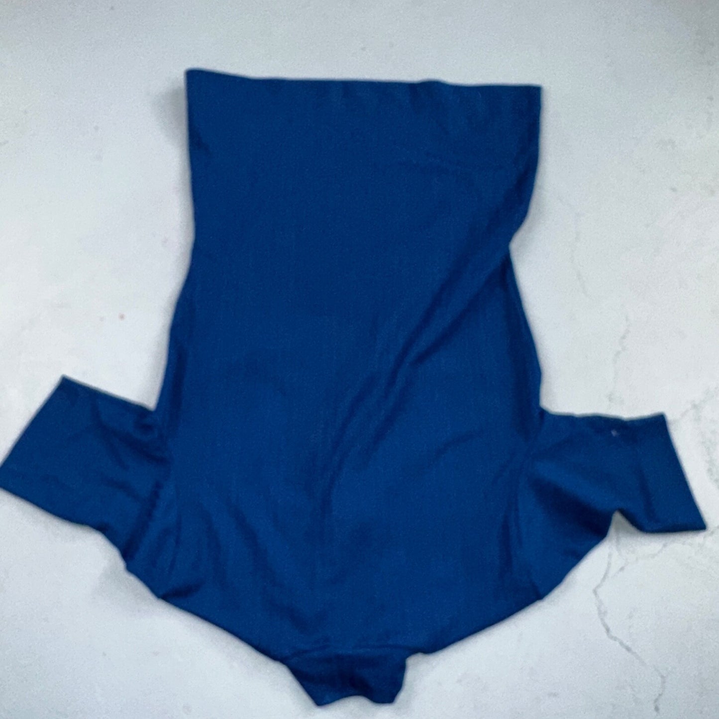 VTG 70s Womens M Sweater Blue Cozy Knit Pullover Short Sleeve High Rockabilly