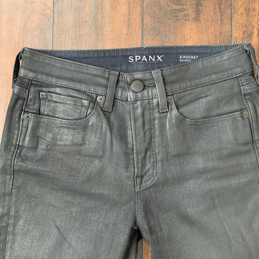 Spanx Women’s 5 Pocket Ankle Skinny Jeans Size 27x28 Black Vintage Style Used