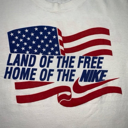 Vintage Nike T Shirt USA Flag Capital Challenge Rare Home The Free Rap Music 90s