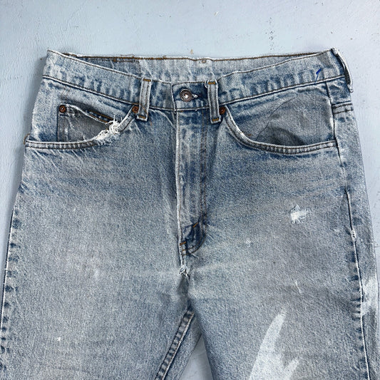 Levis 517 Vintage 80s USA Orange Tab Bootcut Flare Blue Jeans Talon Act 29x28