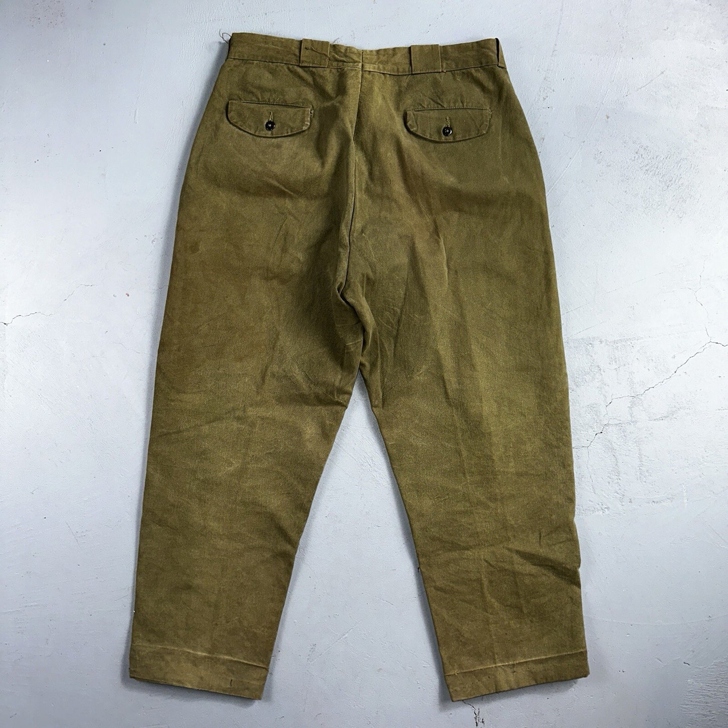 Vintage 50s 60s Duck Canvas Hunting Pants Zip Size 33x26 Rockabilly Double Knee