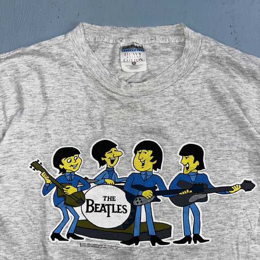 Beatles Rock Band 1997 VTG T Shirt 90s Gray Thrashed Music Grunge 1960s