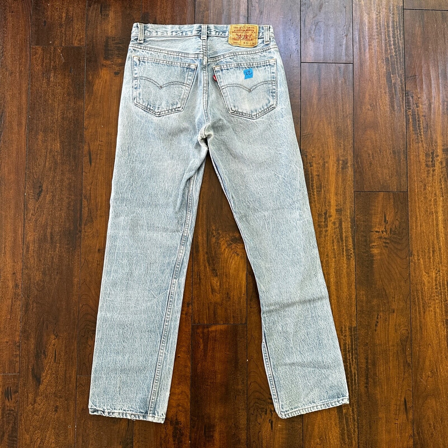 VTG 90s Levis 501 Button Fly 32x34 USA Tag Jeans Straight Wash Blue XX Act 29x29