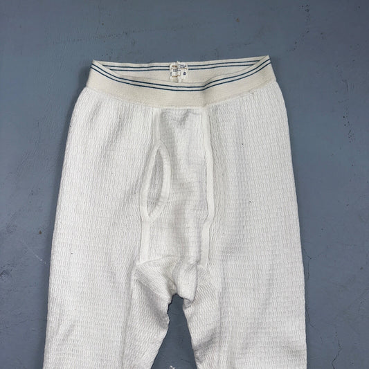 VTG J. C. Penny Cotton Poly Pants Thermal Underwear S 1960s 70s Rockabilly