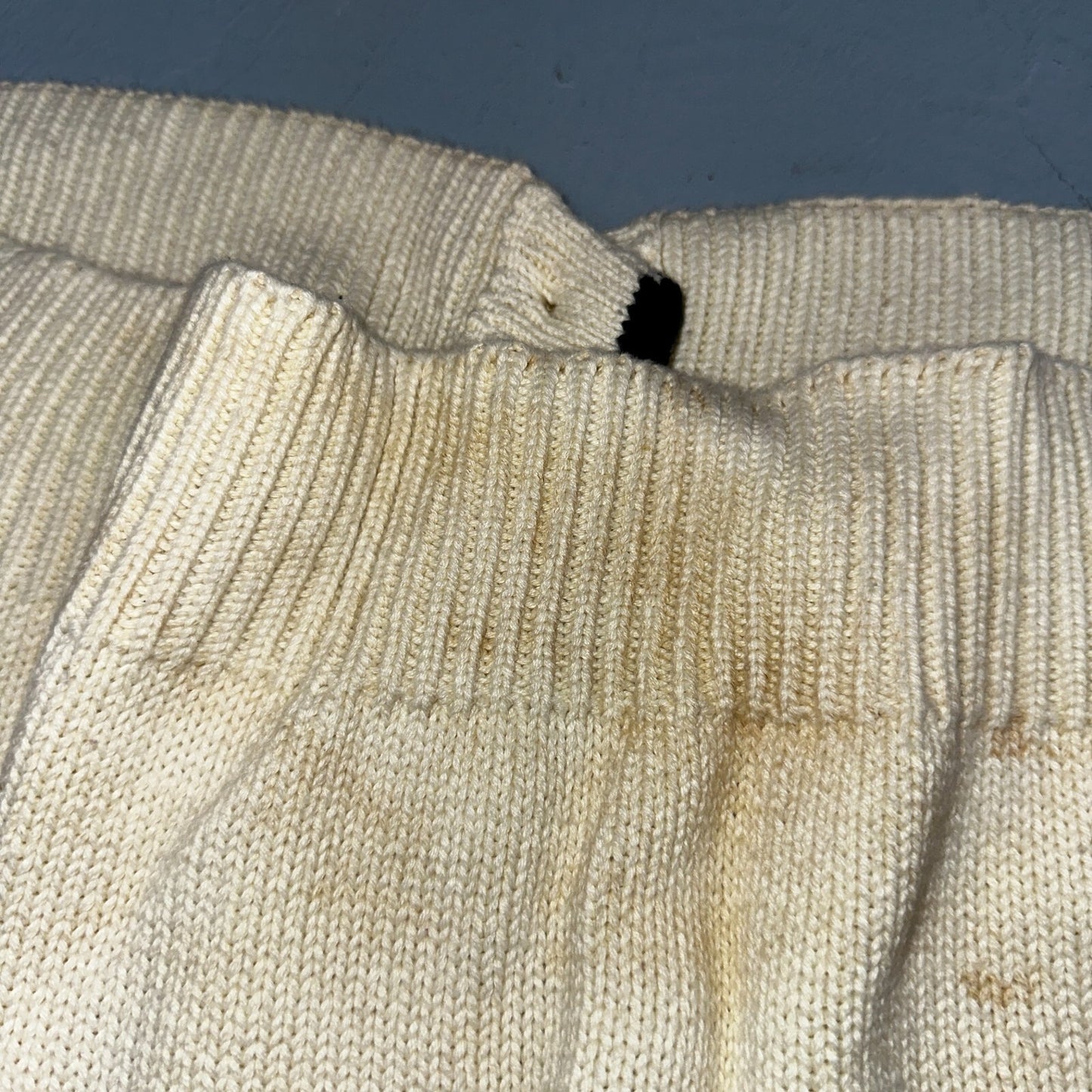 VTG John Ashford Pure 100% Cotton Cardigan Sweater Size Large Ivory White