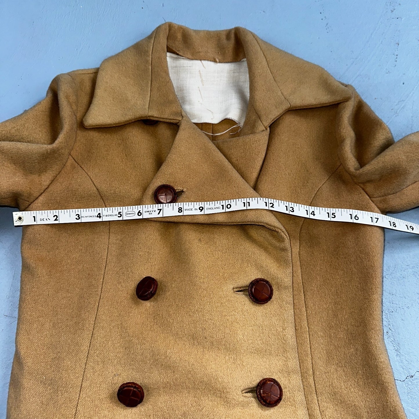 1950s Vintage Taupe Brown Wool Swing Coat Boho Warm Winter Rockabilly Belted 50s