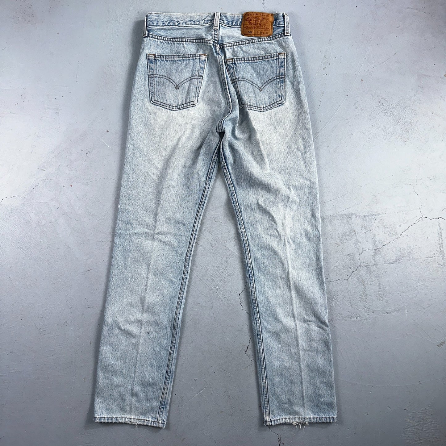 Levis 501 Vintage 90s USA XX Straight Leg Jeans Blue Light Wash 30x32 Act 28x30