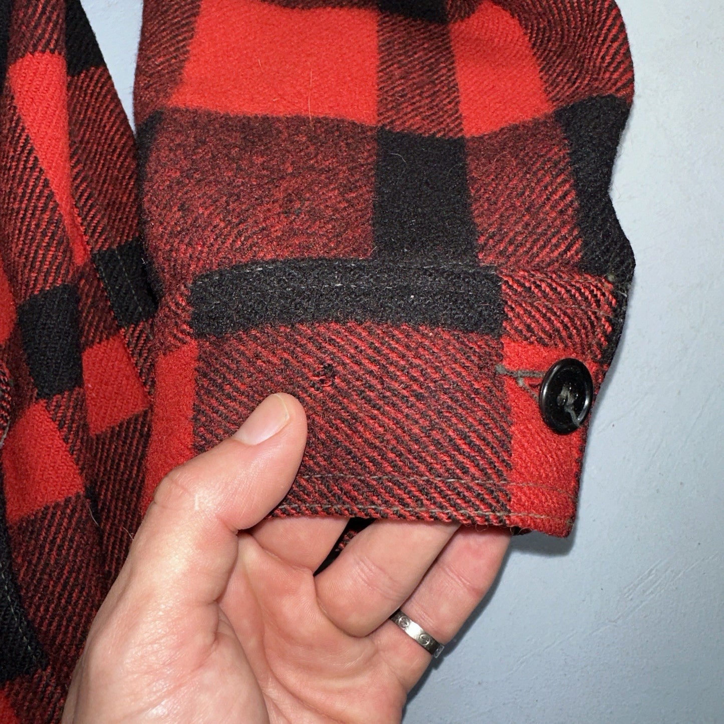 Filson Union 1940s Wool Mackinaw Cruiser Jacket Red Plaid VTG USA 40s 50s Rare