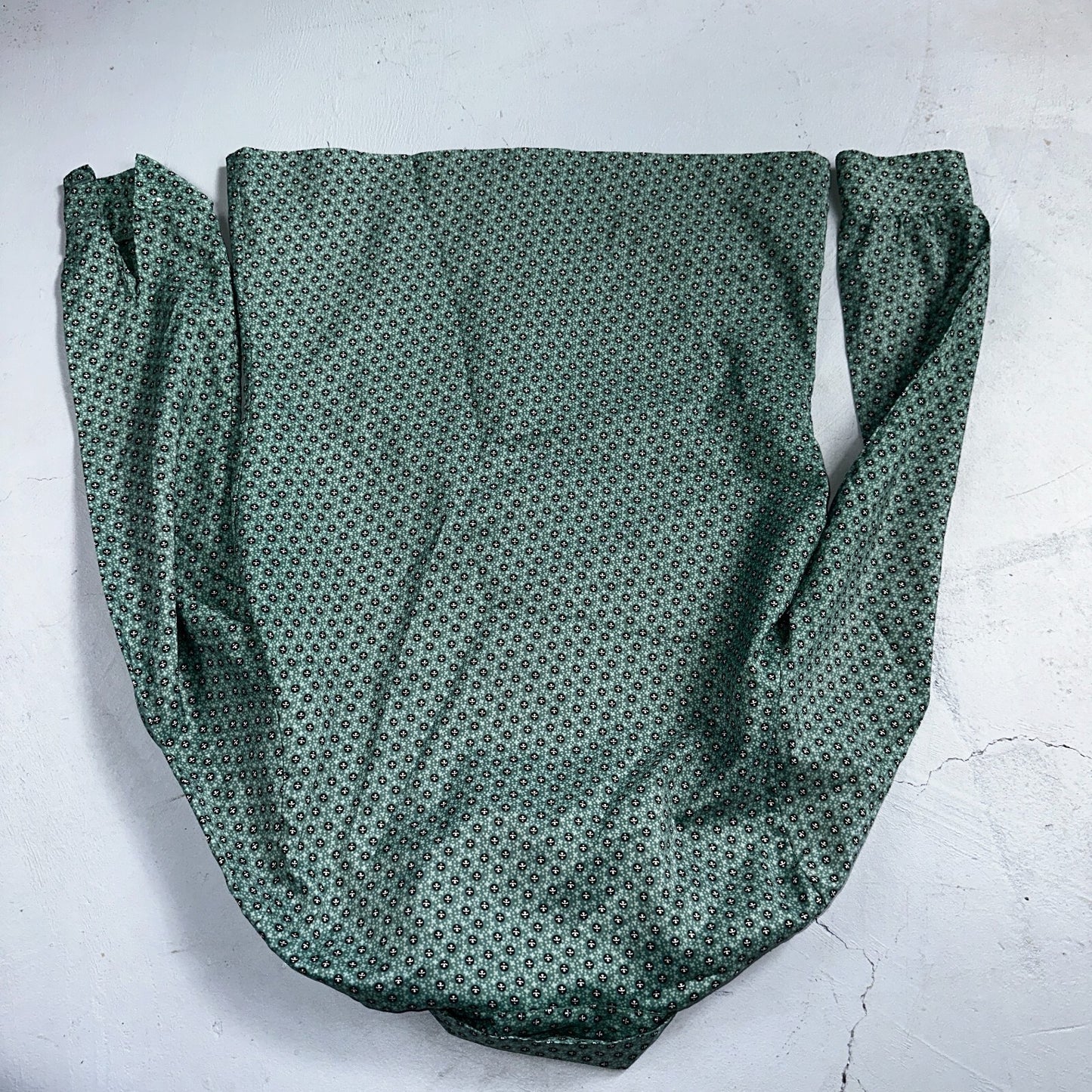 VTG 60s Jantzen Womens Top 12 Green Button Long Sleeve Shirt Flowers USA