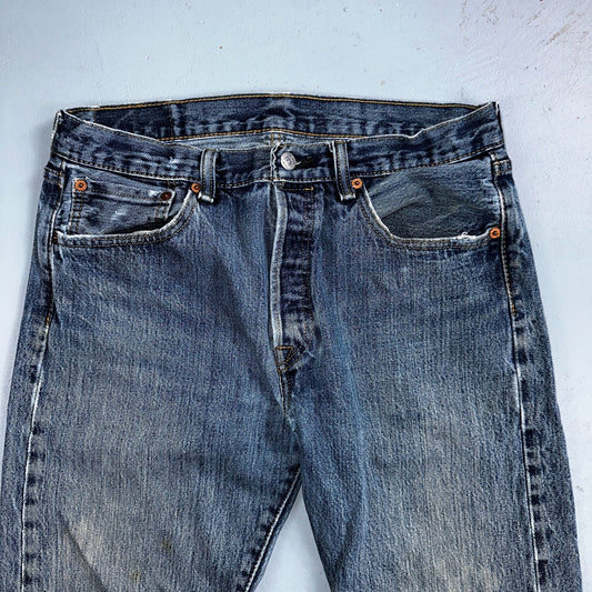 Levis 501 Vintage Y2K XX Straight Leg Jeans 32x34 Med Wash 2000s Act 31x30