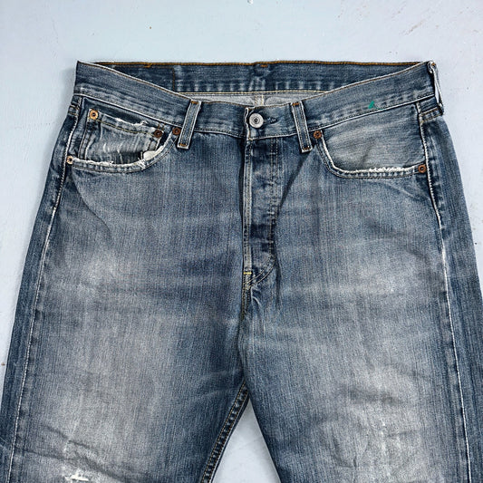 Levis 501 Vintage Y2K XX Straight Leg Jeans Blue Med Wash 33x32 Act 32x31