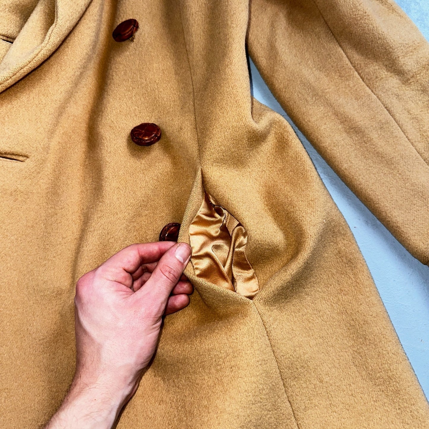 1950s Vintage Taupe Brown Wool Swing Coat Boho Warm Winter Rockabilly Belted 50s