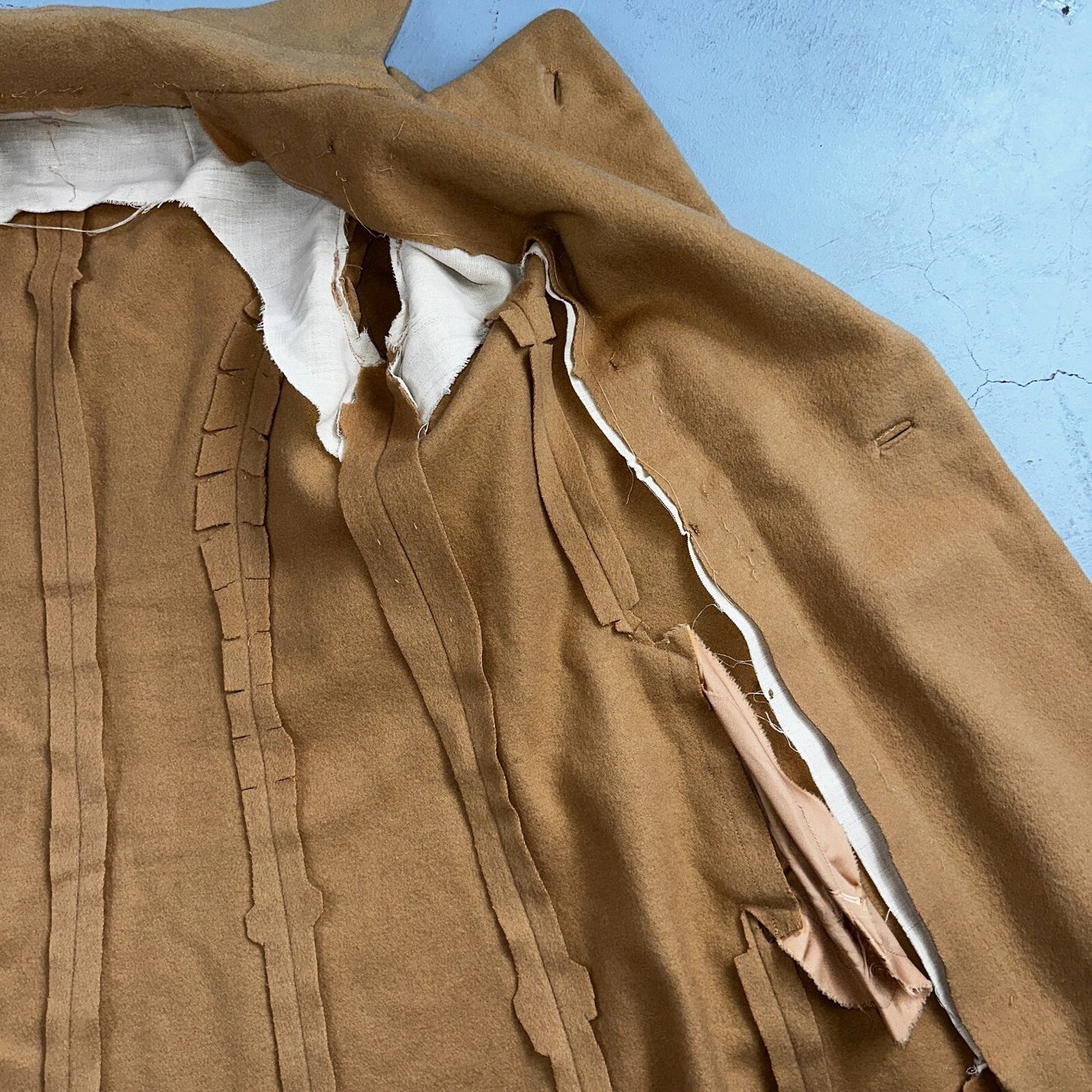 1950s Vintage Taupe Brown Wool Swing Coat Boho Warm Winter Rockabilly Belted 50s