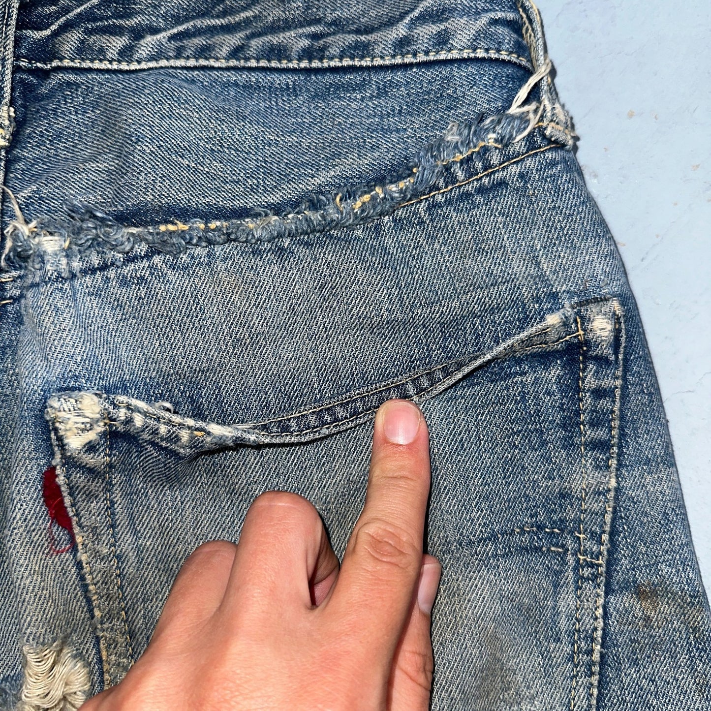 Levis 501 XX Big E Vintage 40s Redline Selvedge USA XX 1940s 50s Jeans 27x27