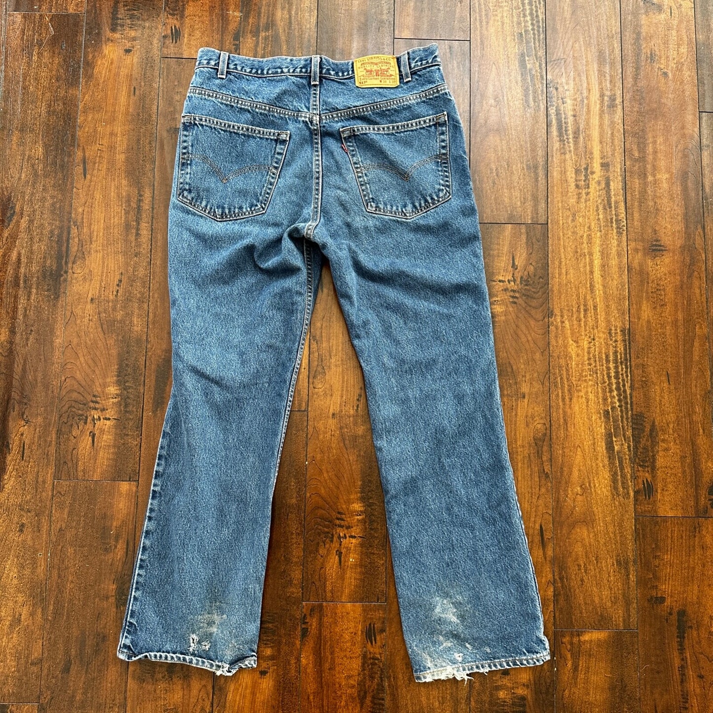 Levis 517 Vintage 90s USA Orange Tab Bootcut Flare Blue Jeans 38x32 Act 35x30