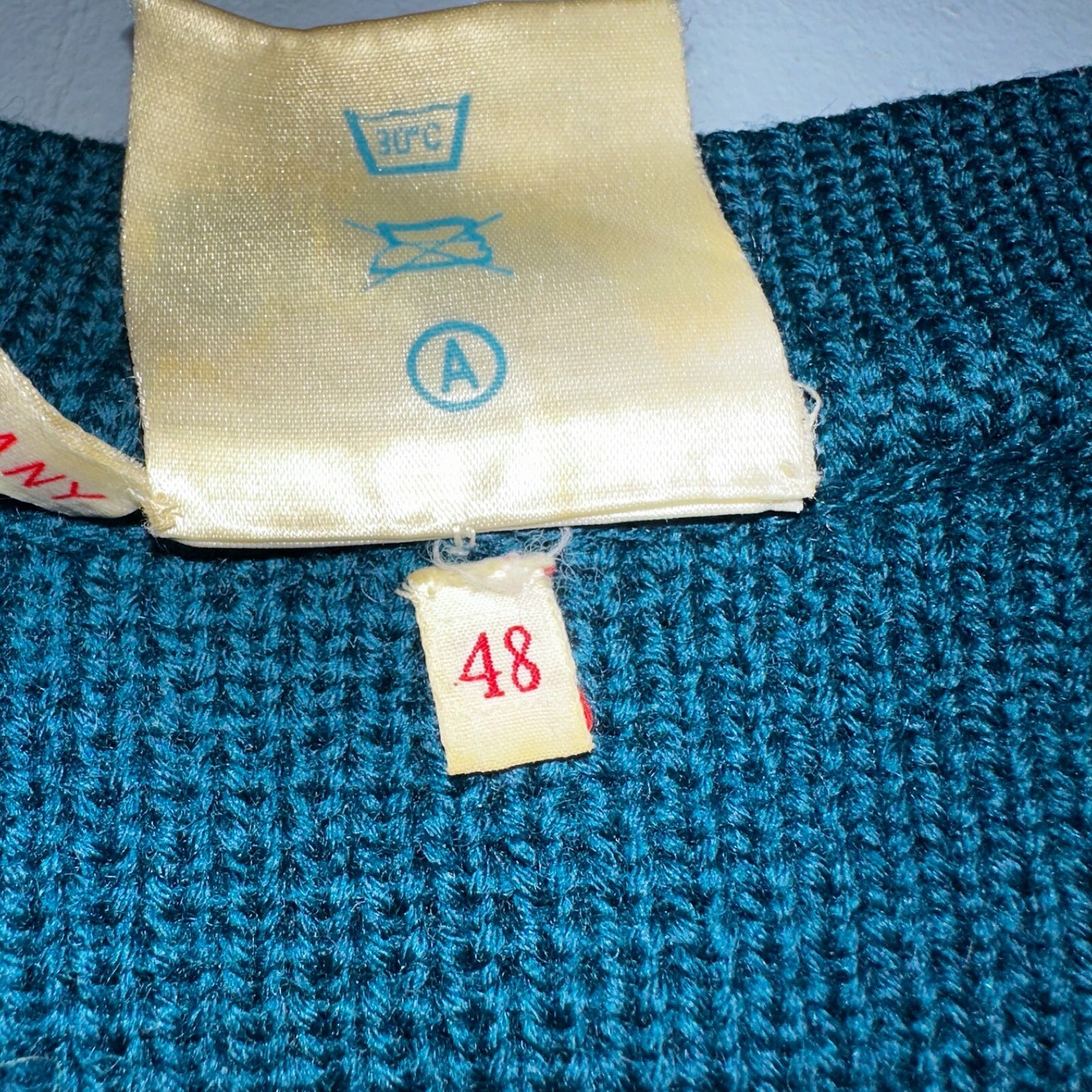 Western Germany VTG Wachter Rosenheim 100% Wool Knit Sweater Rockabilly 60s 70s