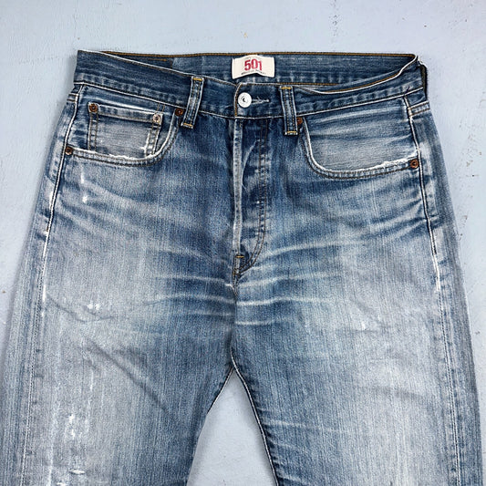 Levis 501 Vintage Y2K XX Straight Leg Jeans Blue Light Wash 33x32 Act 31x30